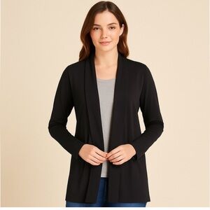 LL Bean Open Front Shawl Sweater with Ruched Neck Size XL.  GUC